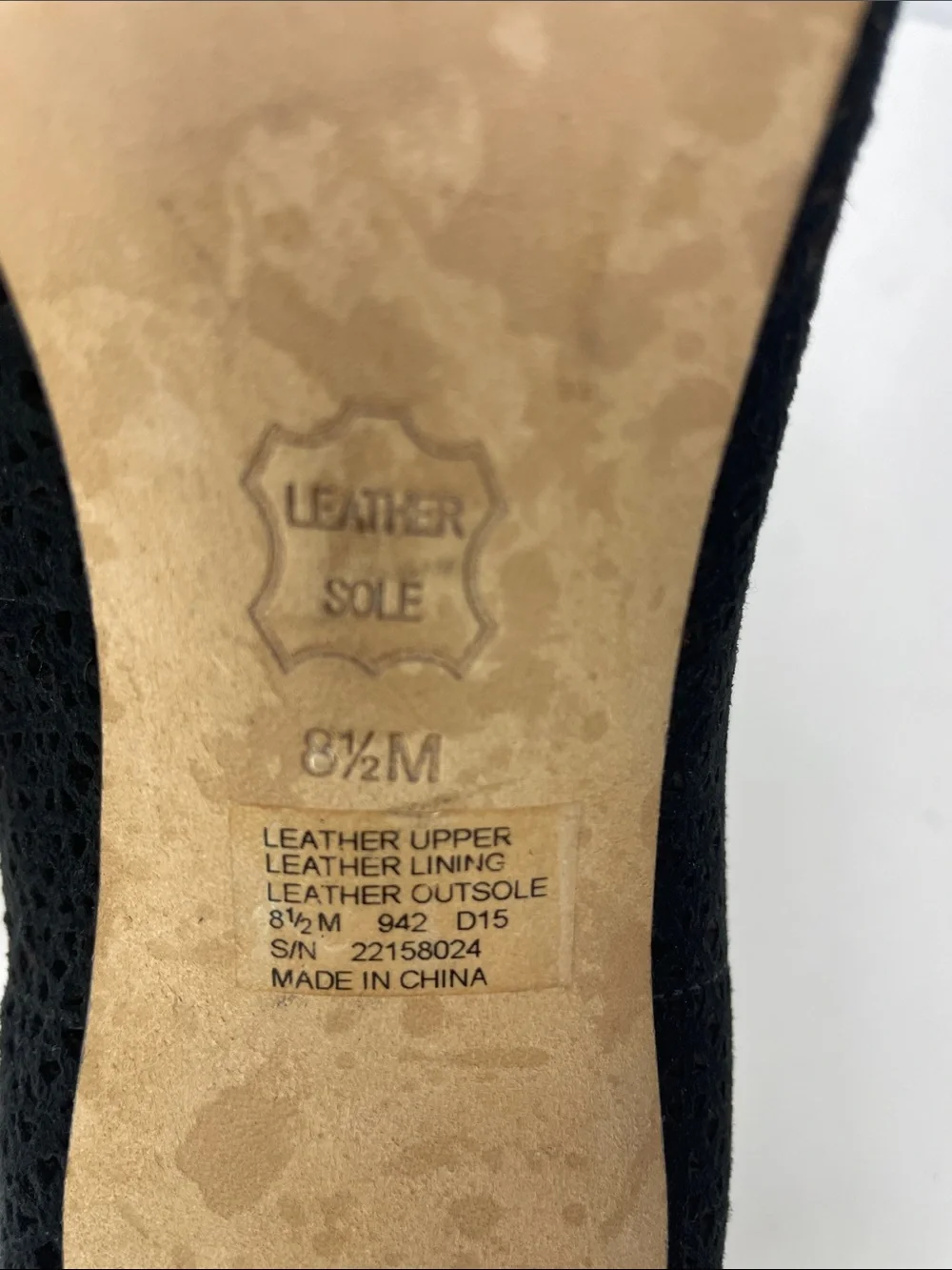 Tory Burch Black Laser-Cut Peep-Toe Pumps, Size 8.5